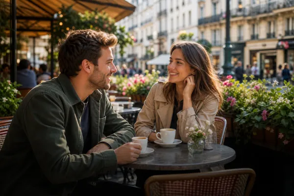 People relaxing in a cozy cafe