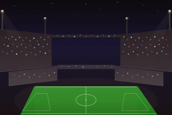 Stadium filled with cheering fans